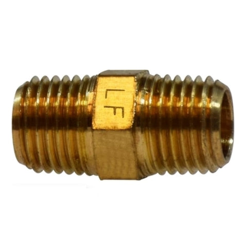 Midland Metal 28-213LF 28213LF 706122-06 Brass 3/8" X 3/8" NPT Male Pipe Fitting Plumbing Hex Nipple