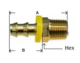 Midland Metal 30-211 30211 Brass 1/4" Push On Hose Barb X 3/8" NPT Male Adapter Fitting - Second Wind Sales