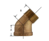 Midland Metal 44-205 44205 1" X 45° Degree Bronze Street Elbow Pipe Fitting