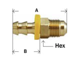 Midland Metal 30-271 30271 Brass 3/8" Push On Hose Barb X 5/16” Male SAE 45° Flare Adapter Fitting