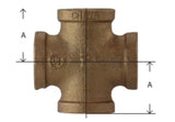 Midland Metal 44-397 44397 Marine Grade Bronze 1-1/2" NPT Female 4-Way Cross Fitting - Second Wind Sales
