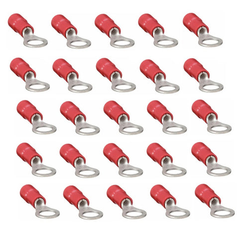 Marine Grade Nylon Insulated Ring Terminal 22-16 AWG Wire X 1/4" Stud Electrical Connector 25-Pack KS RNY1-6