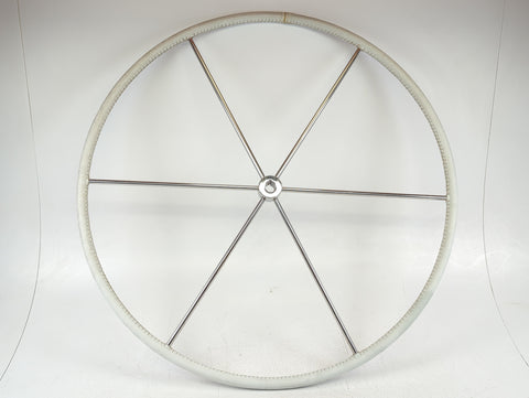 Edson 645LE-36-5-GRAY Boat Sailboat 36" Leather Covered Rim Destroyer Steering Wheel