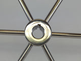 Edson 645LE-36-5-GRAY Boat Sailboat 36" Leather Covered Rim Destroyer Steering Wheel