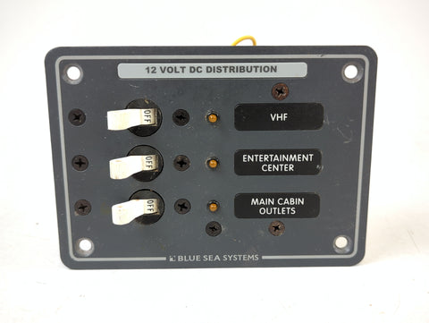 Blue Sea 8025 Boat Marine 100A Traditional Metal 3 Position DC Breaker Panel