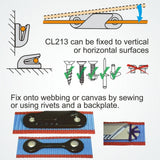 Sea Dog 002130-1 Clamcleat CL213 Fine Line Starboard Black Nylon 1/16" to 3/16" Deck Rope Cleat