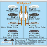 Sea Dog 002130-1 Clamcleat CL213 Fine Line Starboard Black Nylon 1/16" to 3/16" Deck Rope Cleat