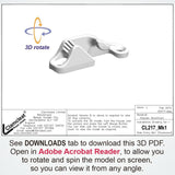 Sea Dog 002171-1 Clamcleat CL217MK1 Side Entry Starboard Fairlead 1/8" to 1/4" Deck Rope Cleat