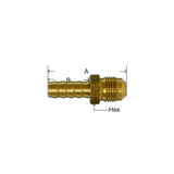 Midland Metal 32-081 32081 Brass 1/4" Hose Barb X 1/4" Male 45° SAE Flare Adapter Fitting Seafit 22325138