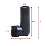 Shields 18-802-1120 Boat RV Marine Plumbing Sani-Slip 1-1/2" 90° Degree Male Fitting