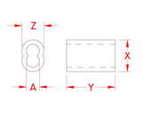 Suncor Z0753-0007 Zinc Plated Copper 1/4" (6.4mm) Swage Sleeve Seafit 115030