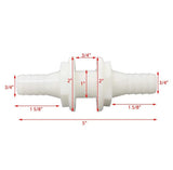 Attwood 3878-3 Boat Marine Bulkhead or Tank 3/4" Double-Ended Through-Hull Connector