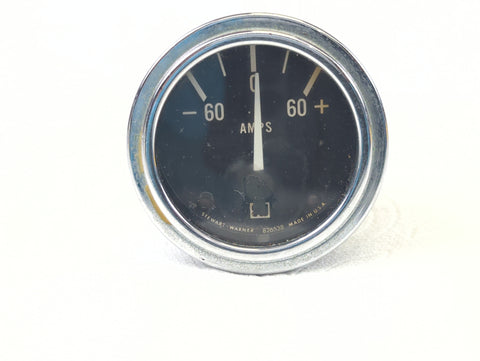 Stewart Warner 82108 338CM Marine 2-1/16" Chrome Deluxe 60 AMP Analog Ammeter Gauge 826538