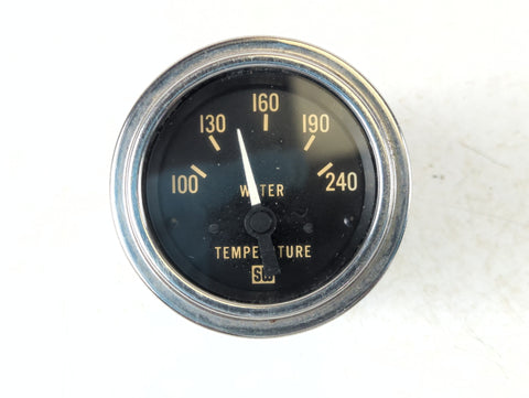 Stewart Warner 82114 311HF 826544 Vintage Marine Chrome Deluxe 240°F Water Temperature Gauge