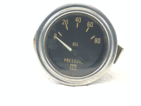 Stewart Warner 82113 Chrome Deluxe 2" Analog 12V 80 PSI Oil Pressure Gauge