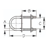 Sea Dog 080263-1 Boat Marine 304 Stainless Steel 1/4" X 1-1/4" Crimped Ears U-Bolt
