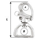 Wichard 2374W HR Marine Grade 316 Stainless Steel 3-1/8" Webbing Swivel Snap Shackle