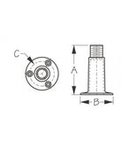 Sea Dog 329510-1 Boat Marine Stainless Steel 4" Fixed Antenna Base Mount