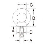 QMH 306S-A-06 Boat Marine 316 Stainless Steel 3/8" X 11/16" Machine Shoulder Eye Bolt