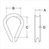 QMH 414S-13 Boat Marine Heavy Duty 316 Stainless Steel 1/2" Wire Rope Thimble