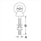 QMH 307S-A-640 Boat Marine 316 Stainless Steel 1/4" X 1-9/16" Shoulder Eye Bolt