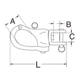 QMH 2482S-1 Boat Marine Grade 316 Stainless 2-3/4” Bale Swivel Snap Shackle