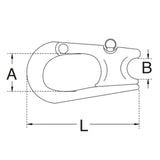 QMH 2464S-1 Boat Marine 316 Stainless Steel 2" Clew Trigger Rope Sheet Snap Shackle
