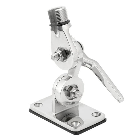 Whitecap S-1807 Heavy Duty Stainless Steel Dual Axis 4-Way Ratchet Antenna Mount