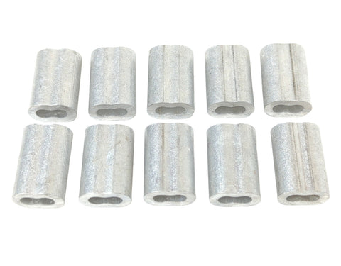 Suncor A0751-0005 Marine Grade Aluminum 3/16"-5.0mm Wire Rope Swage Sleeve 10-Pack