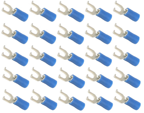 Marine Grade Nylon Flanged Spade Electrical Connector 16-14 AWG Wire X #8 Stud KS Terminals FSVE2-4 25-Pack