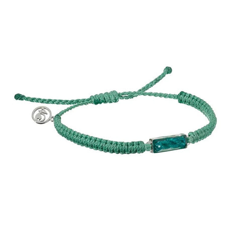 4Ocean Seafoam Green Unisex Adjustable 100% Recycled Ghost Net Braided Bracelet