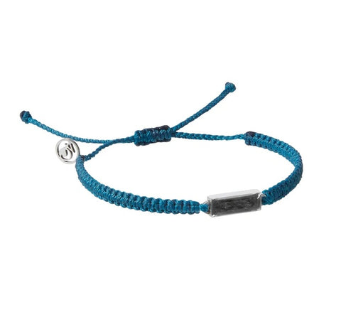 4Ocean Teal Unisex Adjustable 100% Recycled Ghost Net Braided Bracelet