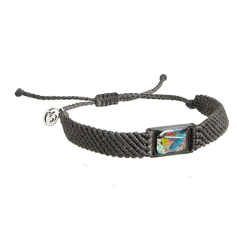 4Ocean Black Unisex Adjustable 100% Recycled “The Last Straw” Braided Bracelet