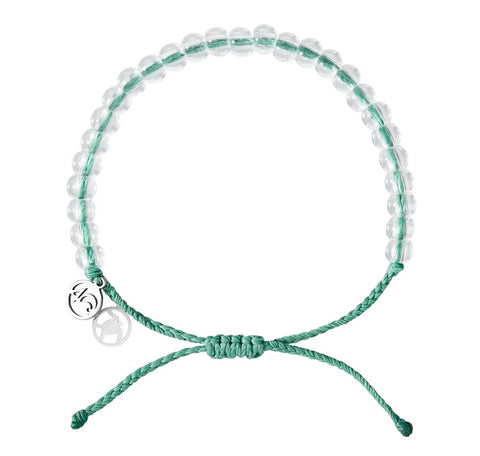 4Ocean Seafoam Green Unisex Adjustable 100% Recycled Loggerhead Sea Turtle Beaded Bracelet