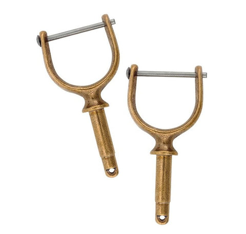 North River Type Heavy-Duty Bronze 2-1/8" Pinned Horn Rowlock Oarlocks West Marine 12339248 2-Pack