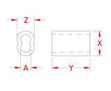 Suncor Z0753-0001 Boat Marine Rigging 1/16" (1.5mm) Zinc Plated Copper Swage Sleeve 20-Pack