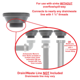 Ambassador Marine S00-0104-UP-R Ultra Mirror Stainless Steel 1-1/4" Straight Sink Drain