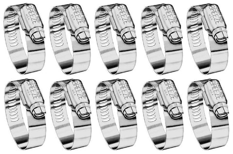 Breeze 63064H Power Seal SAE 64 3-9/16" to 4-1/2" Stainless Steel Hose Clamp 03610115091 10-Pack