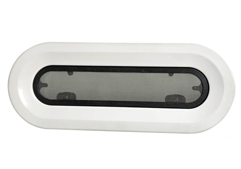 Bomar G614---28 Molded Flagship White 5-9/16″ X 14-1/16″ Oval Opening Portlight with Screen G614-28