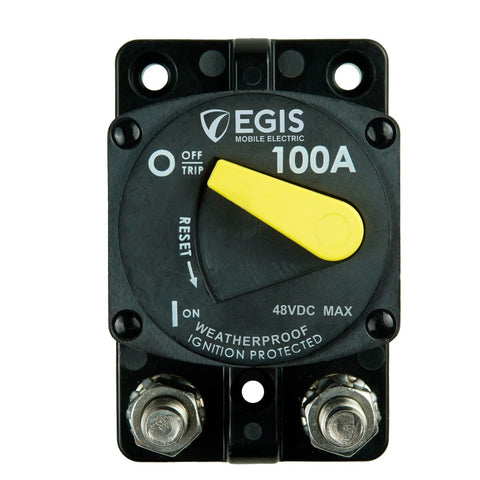 Egis 4704-100 Marine 187 Series Surface Mount Type III 100A Waterproof Circuit Breaker Blue Sea 7087 Bussmann 187100F CB187F-100