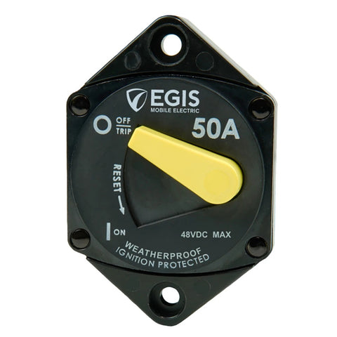 Egis 4707-050 Marine 187 Series Panel Mount Type III 50A Waterproof Circuit Breaker Blue Sea 7039 Bussmann 187050P CB187P-50