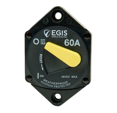 Egis 4707-060 Marine 187 Series Panel Mount Type III 60A Waterproof Circuit Breaker Blue Sea 7040 Bussmann 187060P CB187P-60