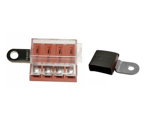 Egis 8023-04 Boat Marine 4 Circuit Fuse Block Busbar Battery Mount Terminal Kit Blue Sea 5024