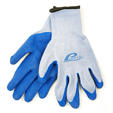 Promar GL-200-L Blue Crab Lobster Latex Grip Fishing and Utility Gloves Size Large