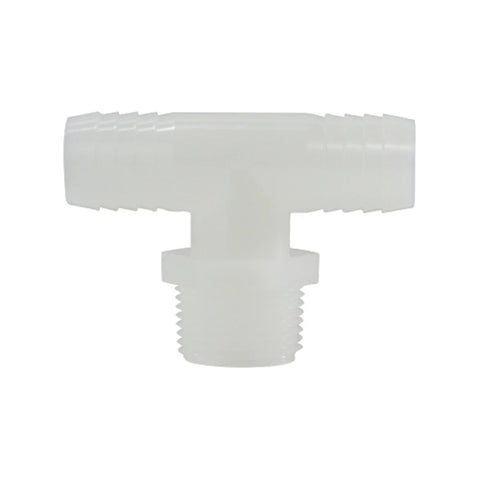 Midland Metal 33-532W 33532W Nylon 3/8" Hose Barb X 3/8" Hose Barb X 1/2" NPT Male Tee Fitting