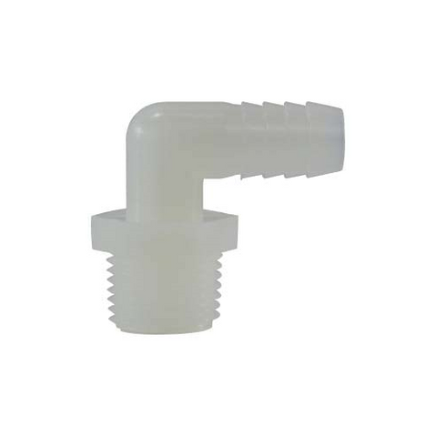 Midland Metal 33-332W 33332W Nylon 1" Hose Barb X 1/2" NPT Male 90° Elbow Fitting