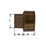 Midland Metal 44-655 44655 Bronze 1" NPT Male Cored Square Head Plug Fitting