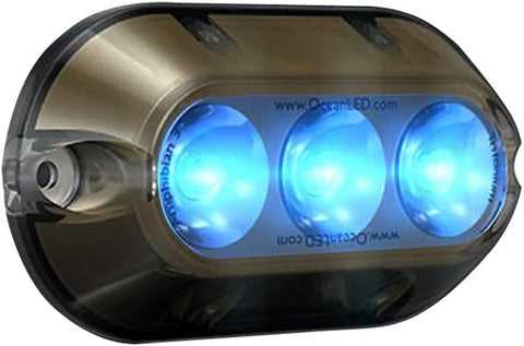 OceanLED 001-500282 Amphibian A3 Pro Boat Marine SUPER BLUE 3 LED Underwater Light