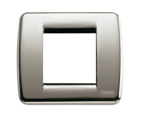 Vimar 17093.34 IDEA Rondò Brushed Nickel Metal 1 or 2 Module Switch Cover Plate
