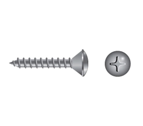 Marine Grade #4 X 3/4" Stainless Steel Oval Head Phillips Tapping Screw Fasco Fastener MP0573 0573MP 20-Pack